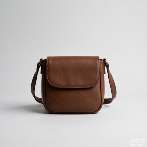 Brown leather crossbody bag